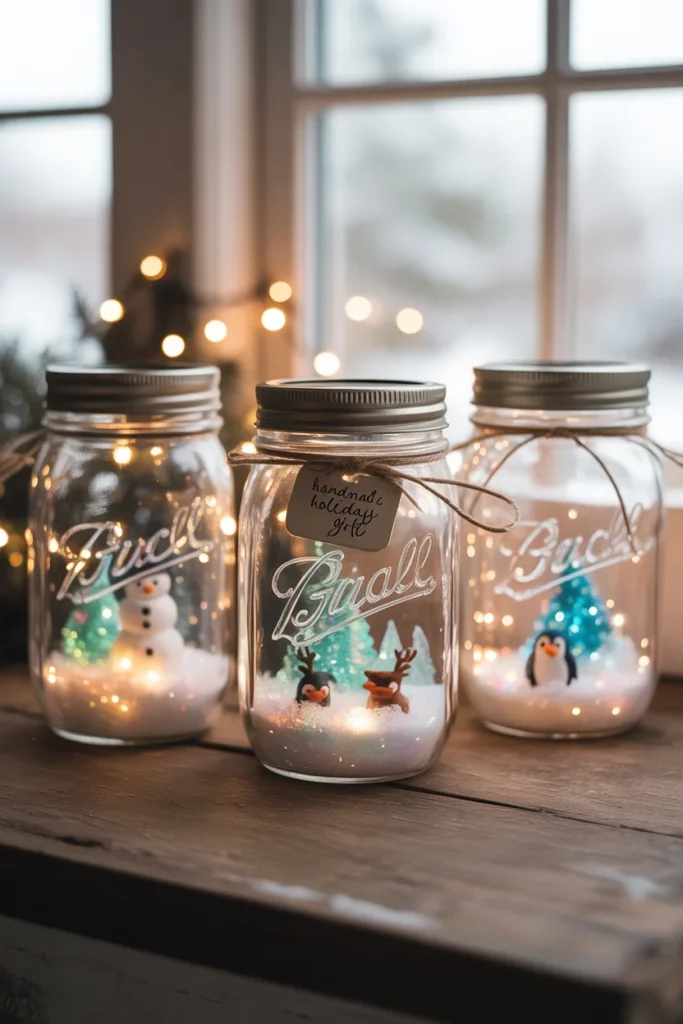 showcasing three clear mason jar