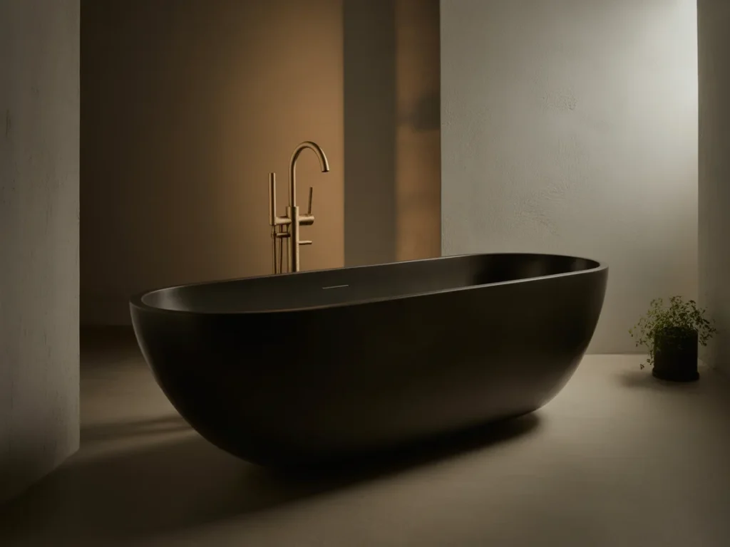 15 Stunning Bathtub Ideas to Transform Your Bathroom Remodel in 2025 3 sleek matte black oval tub