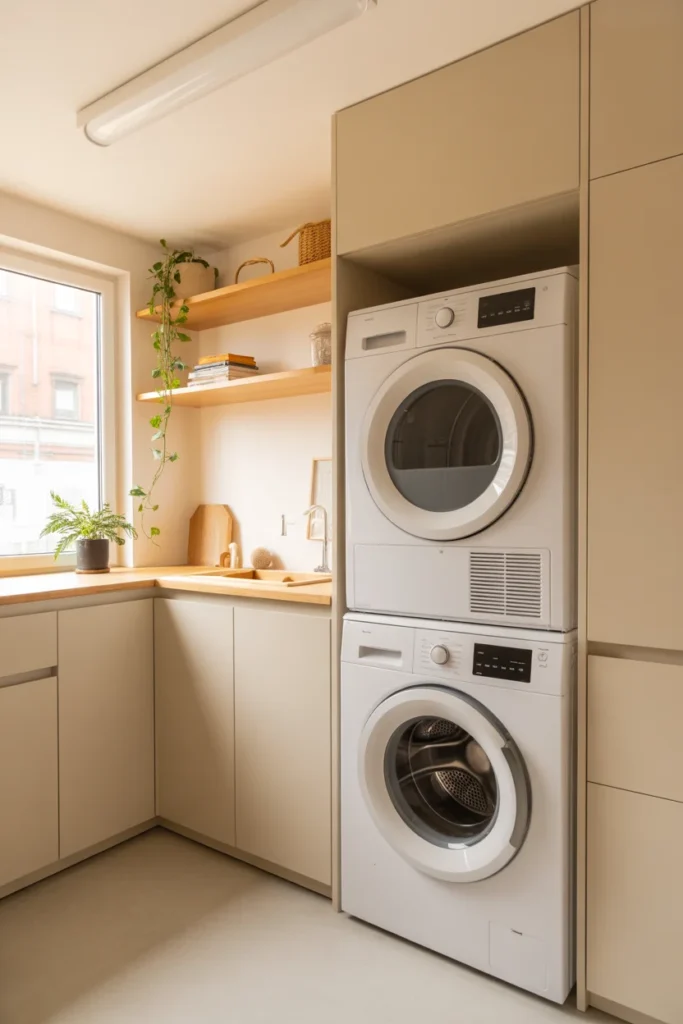 15 Small Laundry Room Ideas for 2026: Maximize Style and Function in Minimal Space 2 small laundry room with white stackable washer and dryer