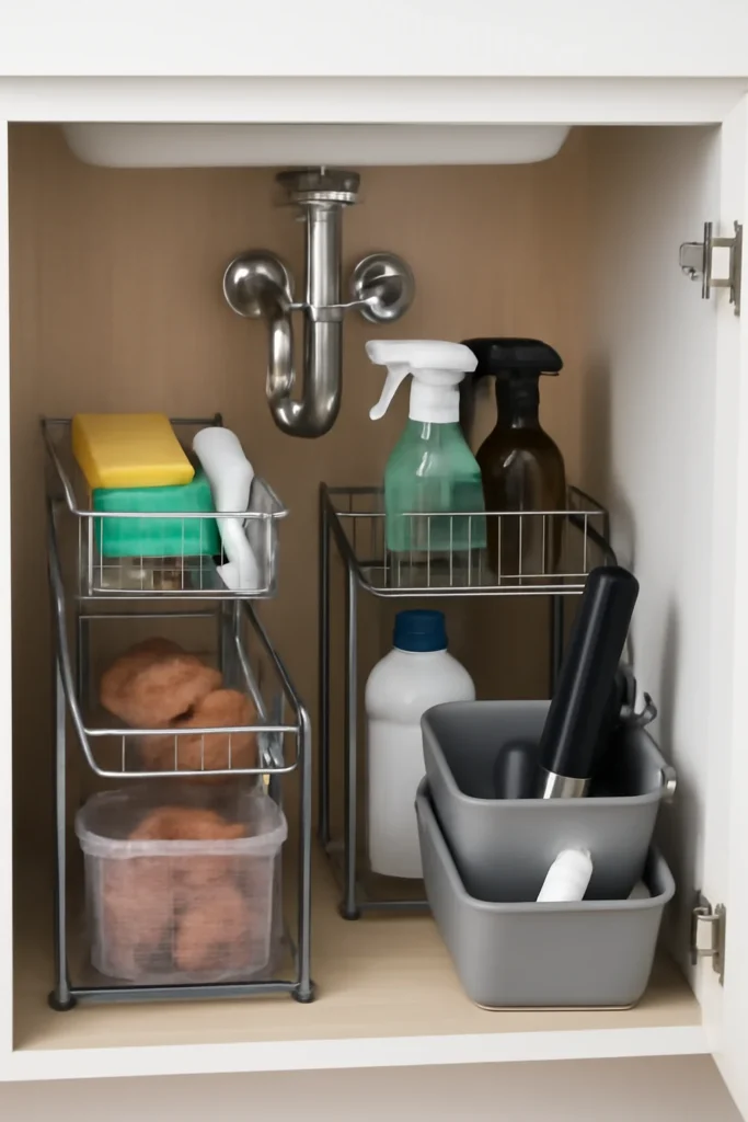 17 Kitchen Equipment Storage Ideas to Keep Your Space Organized 13 space under your sink