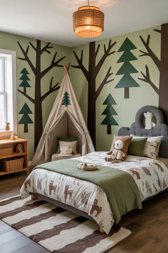 31 Creative Kids Bedroom Ideas to Inspire Your Child’s Dream Space 2 whimsical woodland kids bedroom