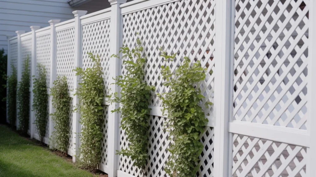10 Cheap and Easy Privacy Fence Ideas 3 white painted wooden lattice privacy fence