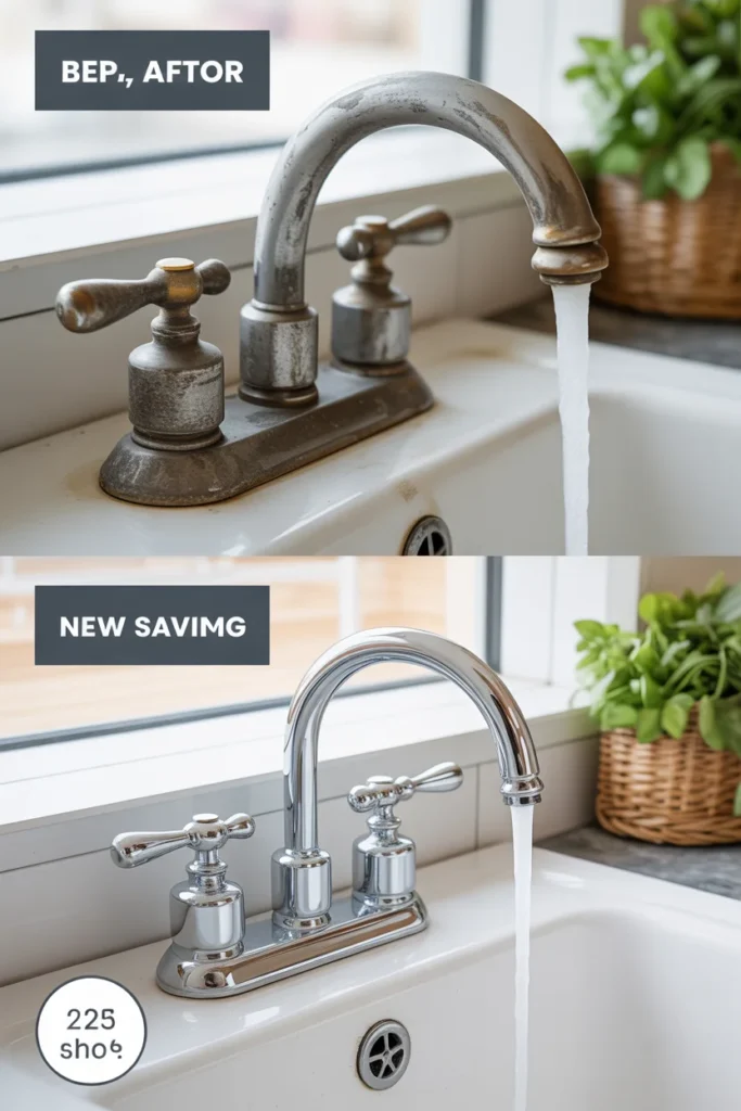 How to Install a Kitchen Faucet: Complete Step-by-Step Guide 4 worn faucet versus new modern faucet