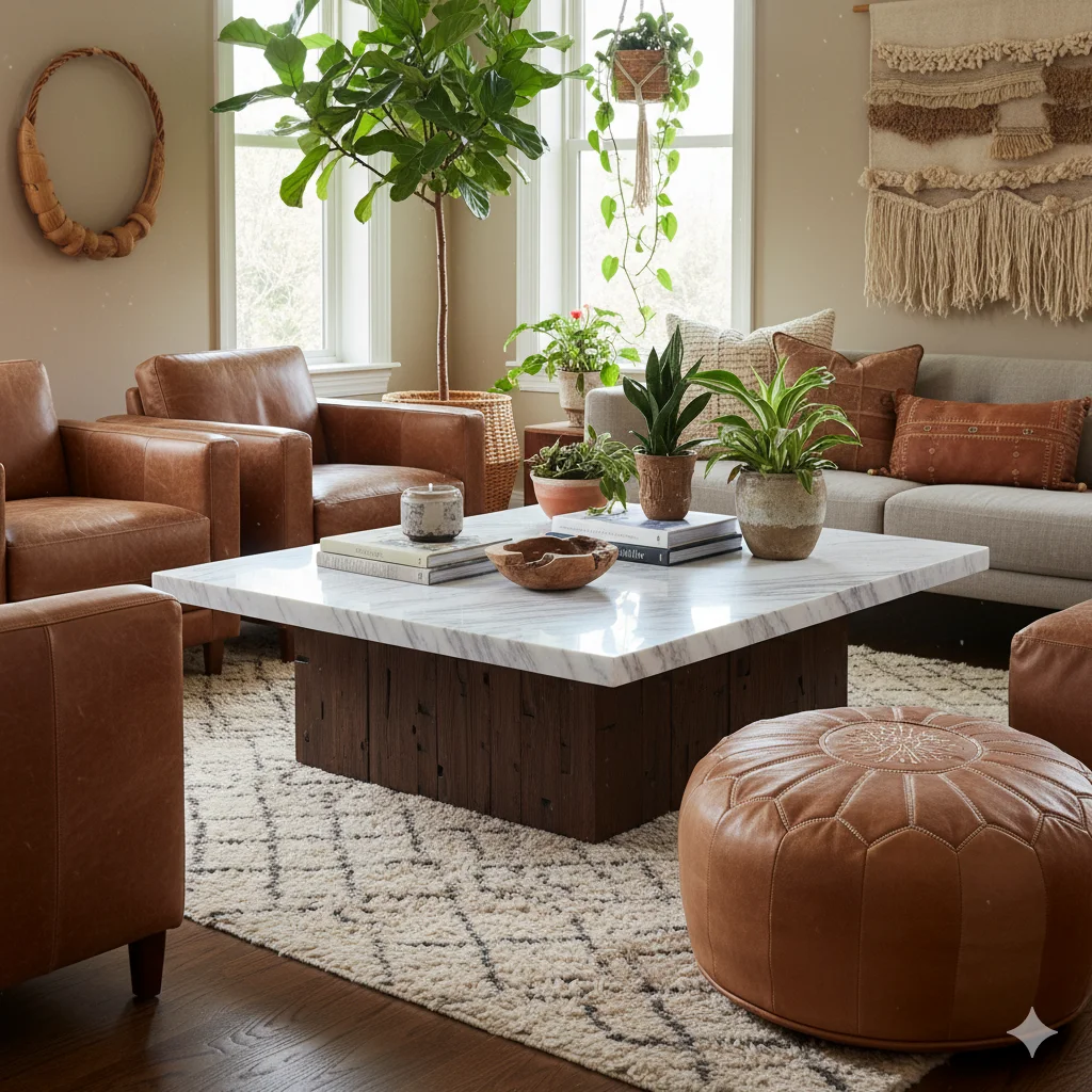 10 Cheap Home Decor Hacks That Look Luxurious 11 A coffee table made from natural marble