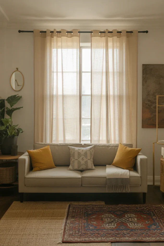 Affordable Home Decor Hacks 2025: Easy Ways to Transform Your Space on a Budget 11 A living room with layered rugs