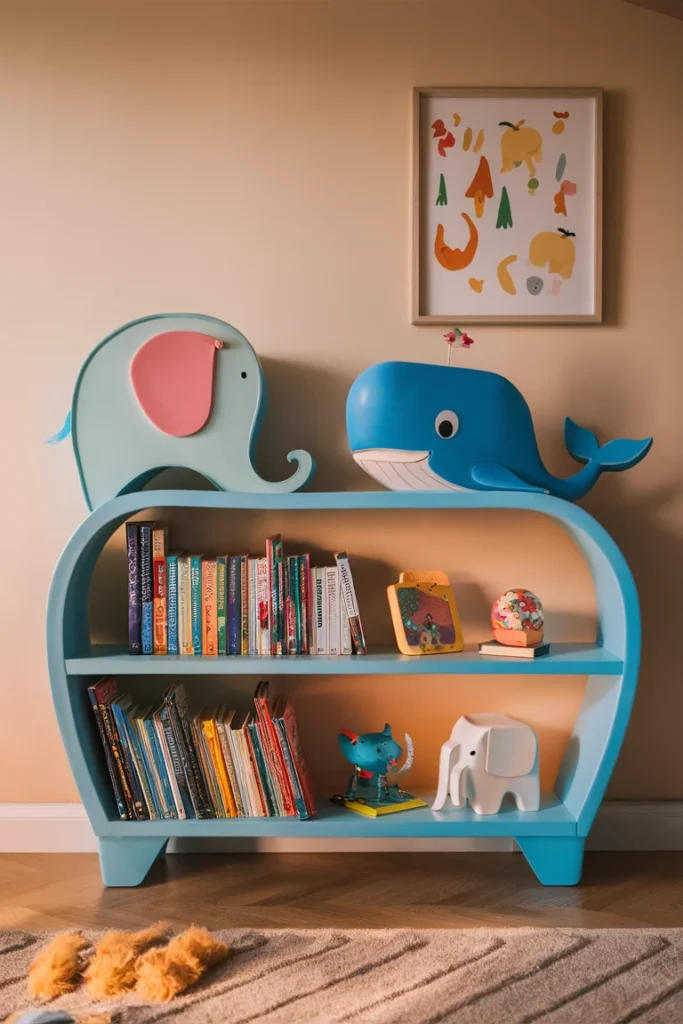 11 Whimsical Children’s Bookshelf Designs for Kids 5 Animal shaped bookshelf