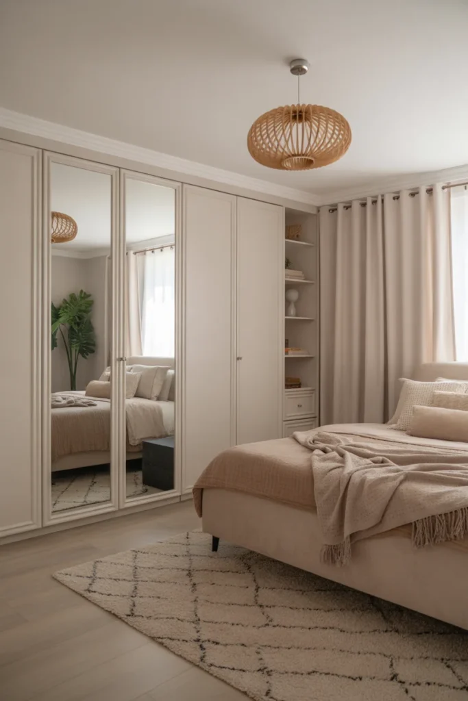 Top 10 Bedroom Cupboard Designs: Stylish, Functional, and Modern Ideas 3 Bedroom with mirrored cupboard doors