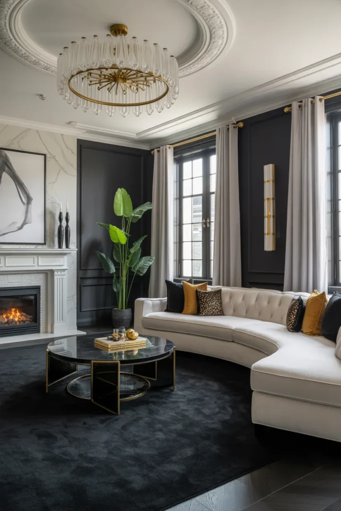 20+ Best Family Room Carpet Ideas for a Stylish & Cozy Home 14 Bold Black Carpet