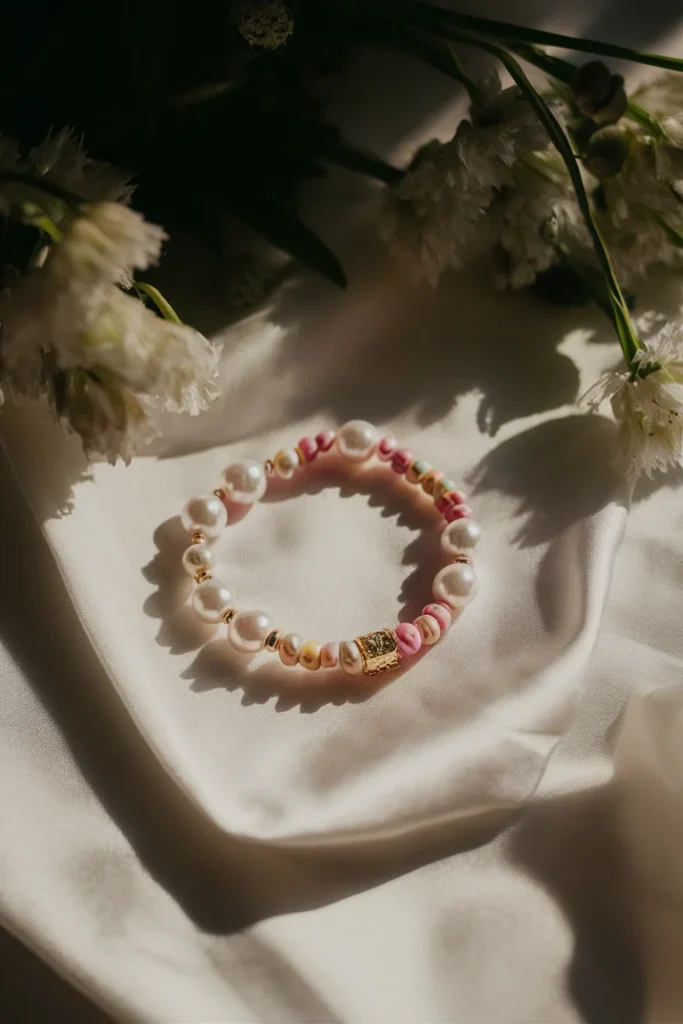 13+ Creative Beaded Bracelet Ideas to Try in 2025 | DIY Jewelry Inspiration 14 Bracelet with pearls mixed with pastel beads