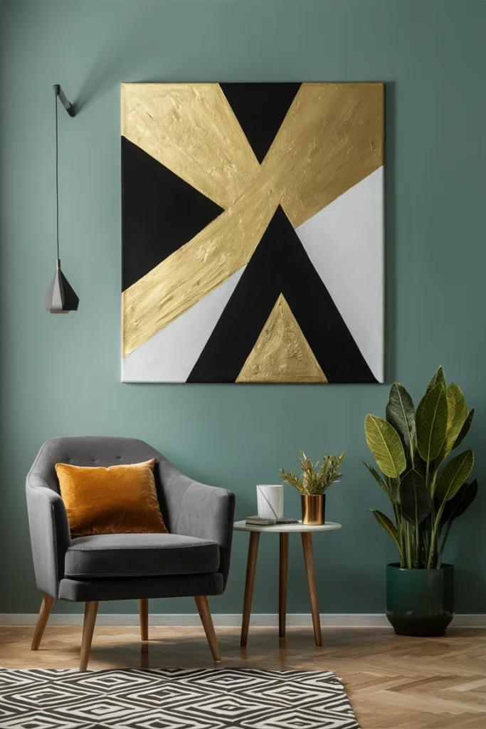 11 Canvas Painting Ideas for Beginners 8 Canvas painting with geometric shapes
