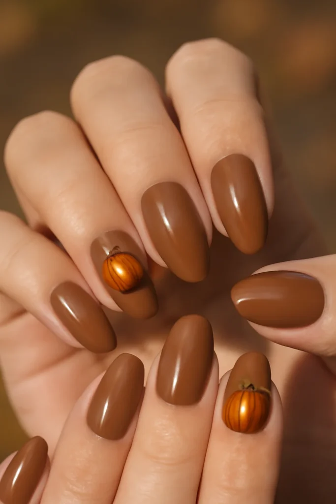 13 Halloween Nail Ideas 2025 | Spooky-Chic & Easy Nail Designs 5 Chrome Pumpkin Accents