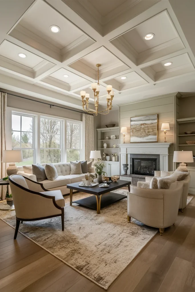 11 Modern Ceiling Decoration Ideas | Trending Designs for 2025 Homes 6 Coffered Ceilings for a Luxurious Touch