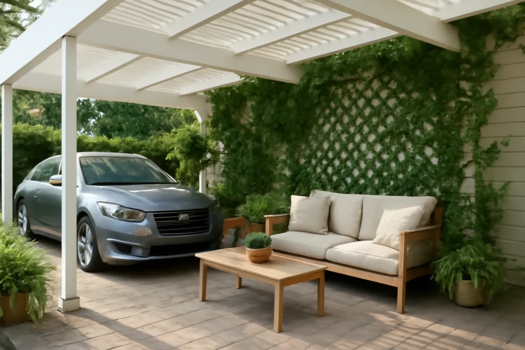 10 Beautiful Car Porch Setup Ideas for a Stylish and Functional Space 4 Create a Contemporary Pergola