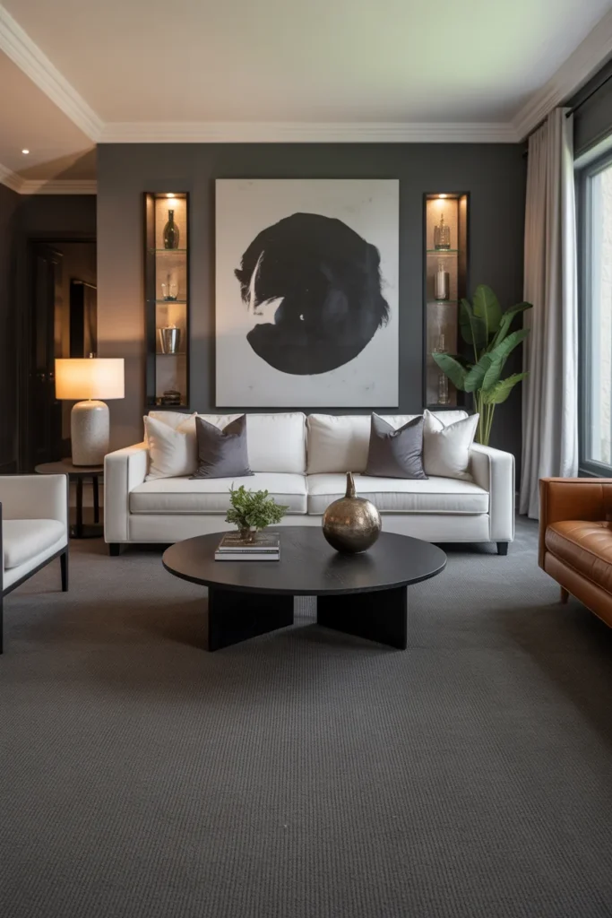 20+ Best Family Room Carpet Ideas for a Stylish & Cozy Home 5 Dark Gray Carpet