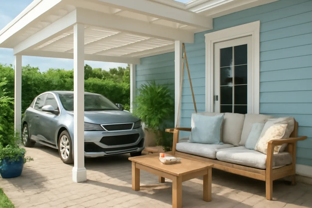 10 Beautiful Car Porch Setup Ideas for a Stylish and Functional Space 8 Design a Dual Purpose Car Porch