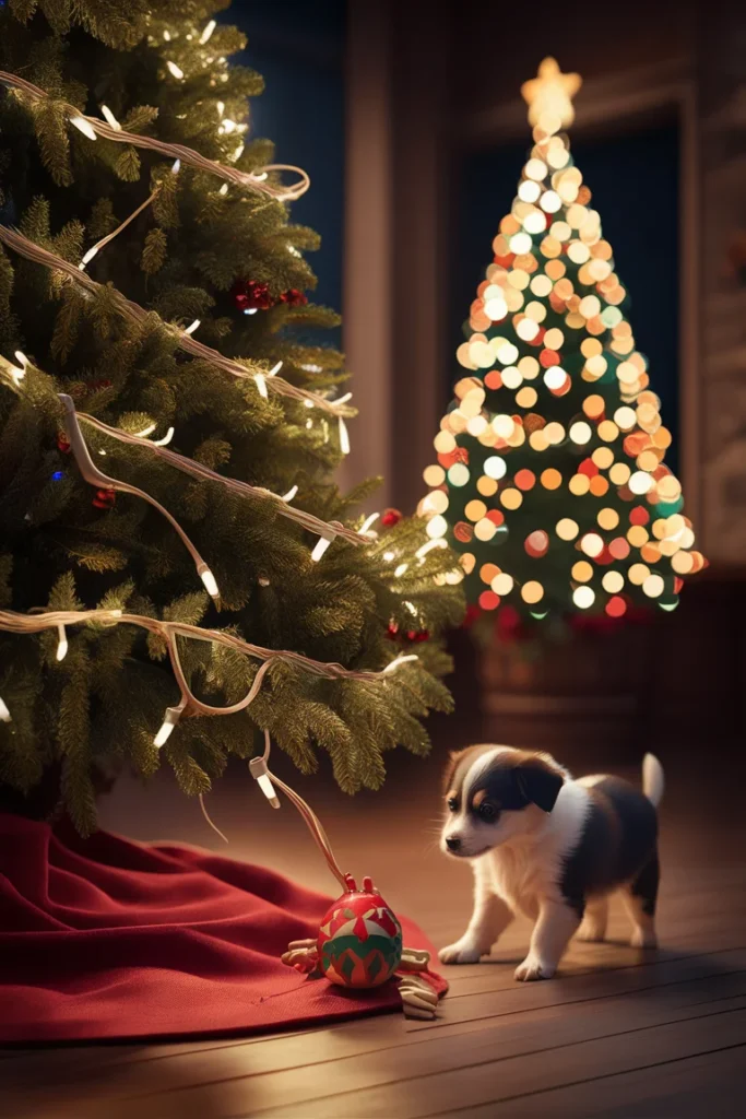Christmas Tree Safety Tips for Pets You’ll Wish You Knew Sooner 5 Festive Christmas tree with neatly tucked electrical cords