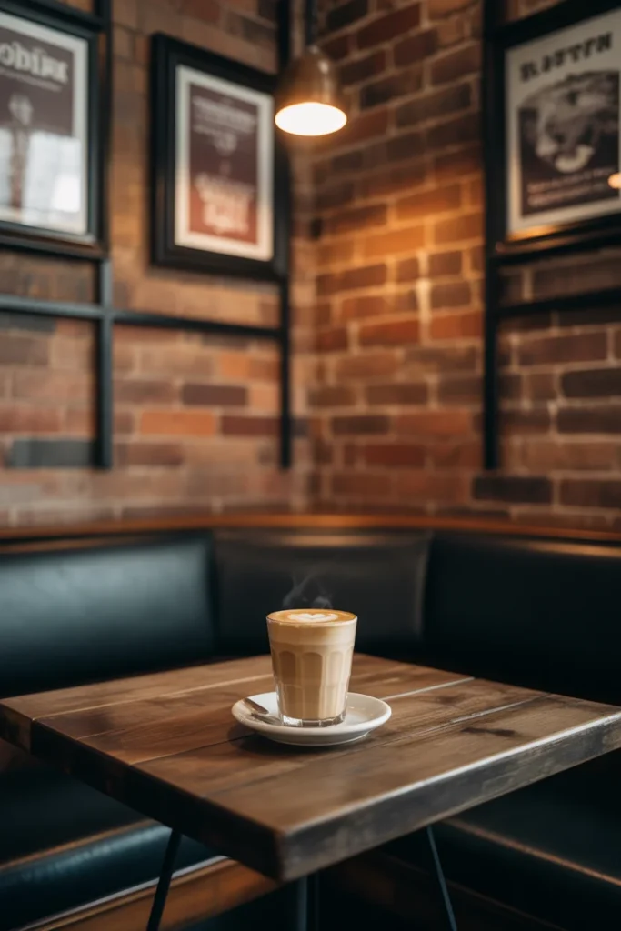 15 Aesthetic Coffee Shop Interior Ideas for Small Spaces (Modern & Cozy Looks) 4 Industrial style small coffee shop