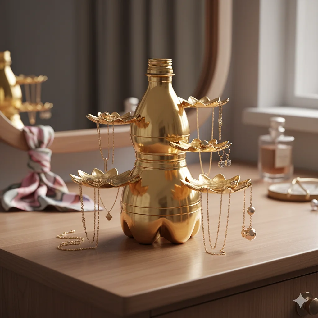 Plastic Bottle Hacks: 15 Easy Ways to Reuse Them Creatively 10 Jewelry Stand
