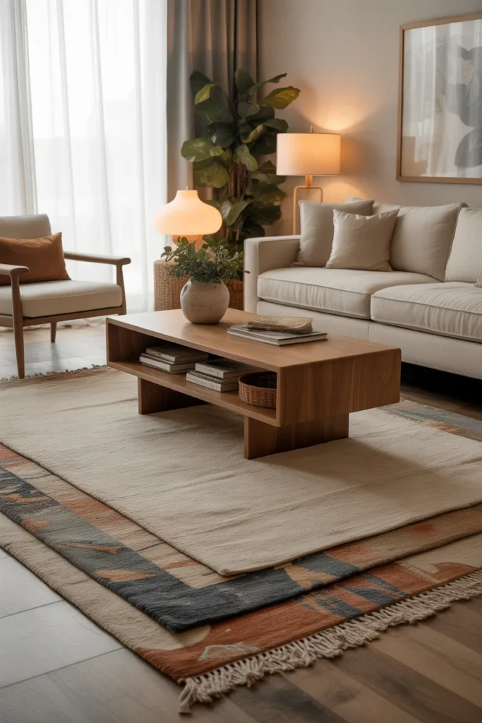 20+ Best Family Room Carpet Ideas for a Stylish & Cozy Home 19 Layer rugs
