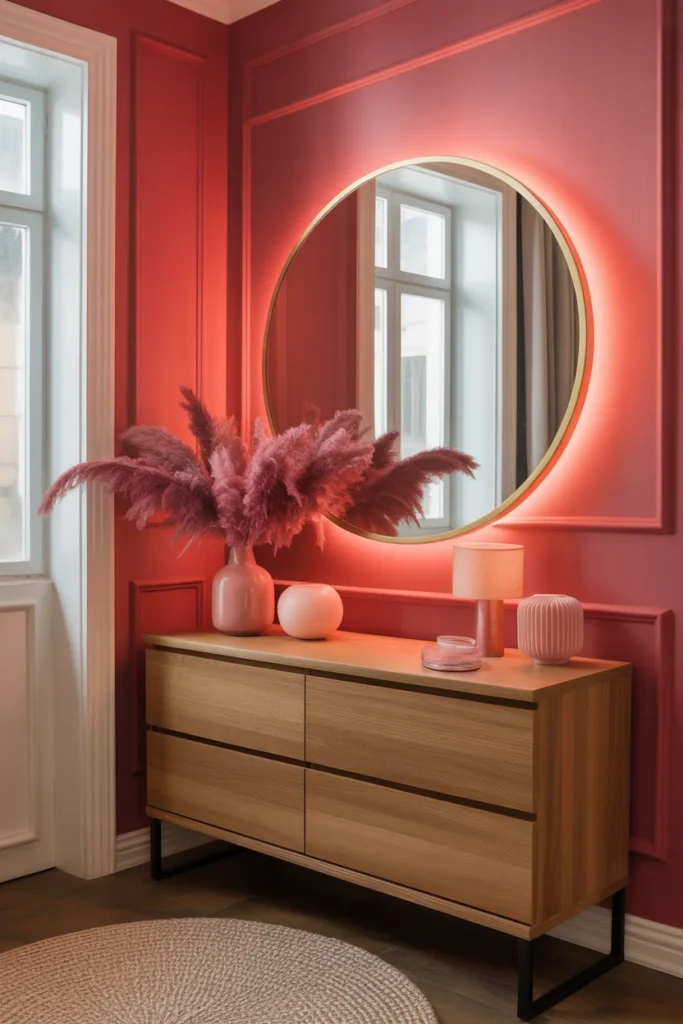 Coquette Pink & Red Wall Decor Ideas for a Chic and Stylish Home 7 Lighting Mirrors