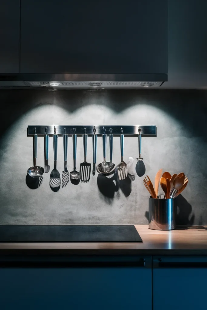 13+ Smart and Stylish Utensil Holder Ideas for Every Kitchen 7 Magnetic Strip with Metal Utensils