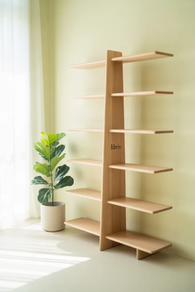 10 Modern Tree Bookshelf Wall Ideas for Cozy Scandinavian Living Rooms | Unique & Functional Design 2 Minimalist Scandinavian tree bookshelf with clean lines
