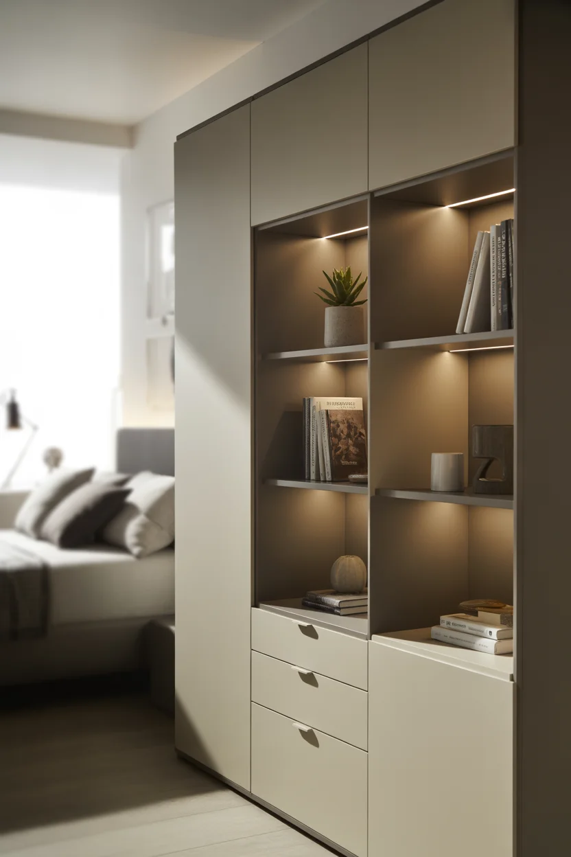 Modern modular cupboard design in bedroom 1