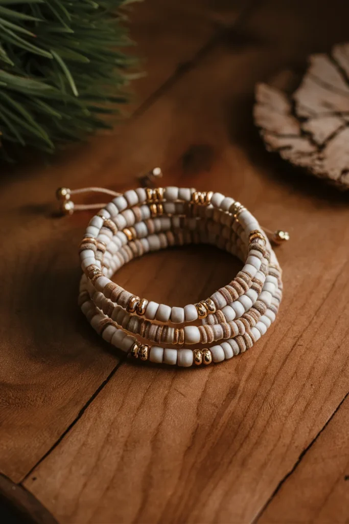 13+ Creative Beaded Bracelet Ideas to Try in 2025 | DIY Jewelry Inspiration 10 Multi wrap beaded bracelet in neutral tones 1