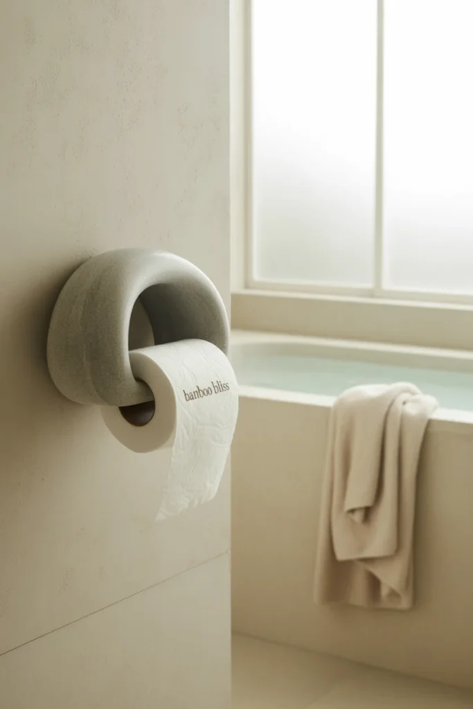 Natural stone toilet paper holder