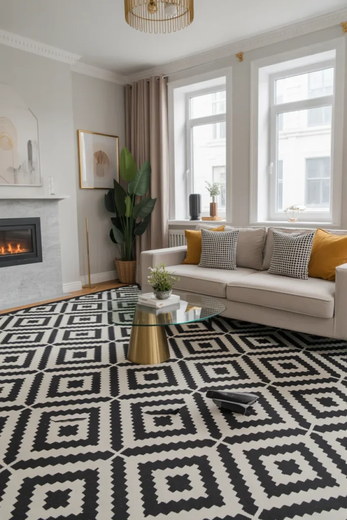 20+ Best Family Room Carpet Ideas for a Stylish & Cozy Home 4 Patterned Carpet