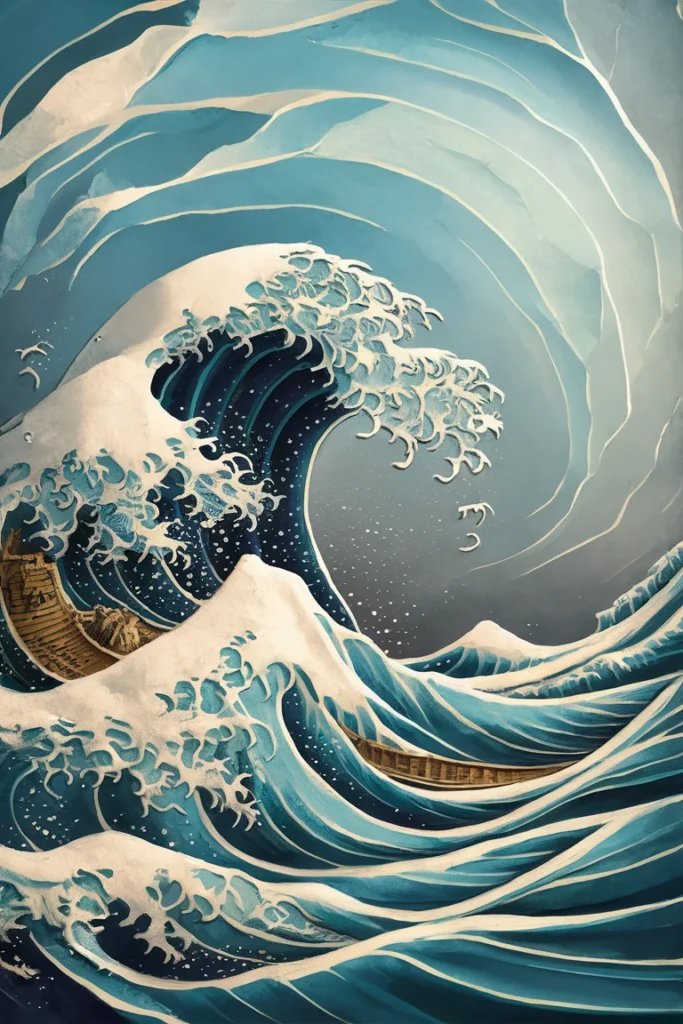 11 Canvas Painting Ideas for Beginners 6 Peaceful ocean wave painting with light blue