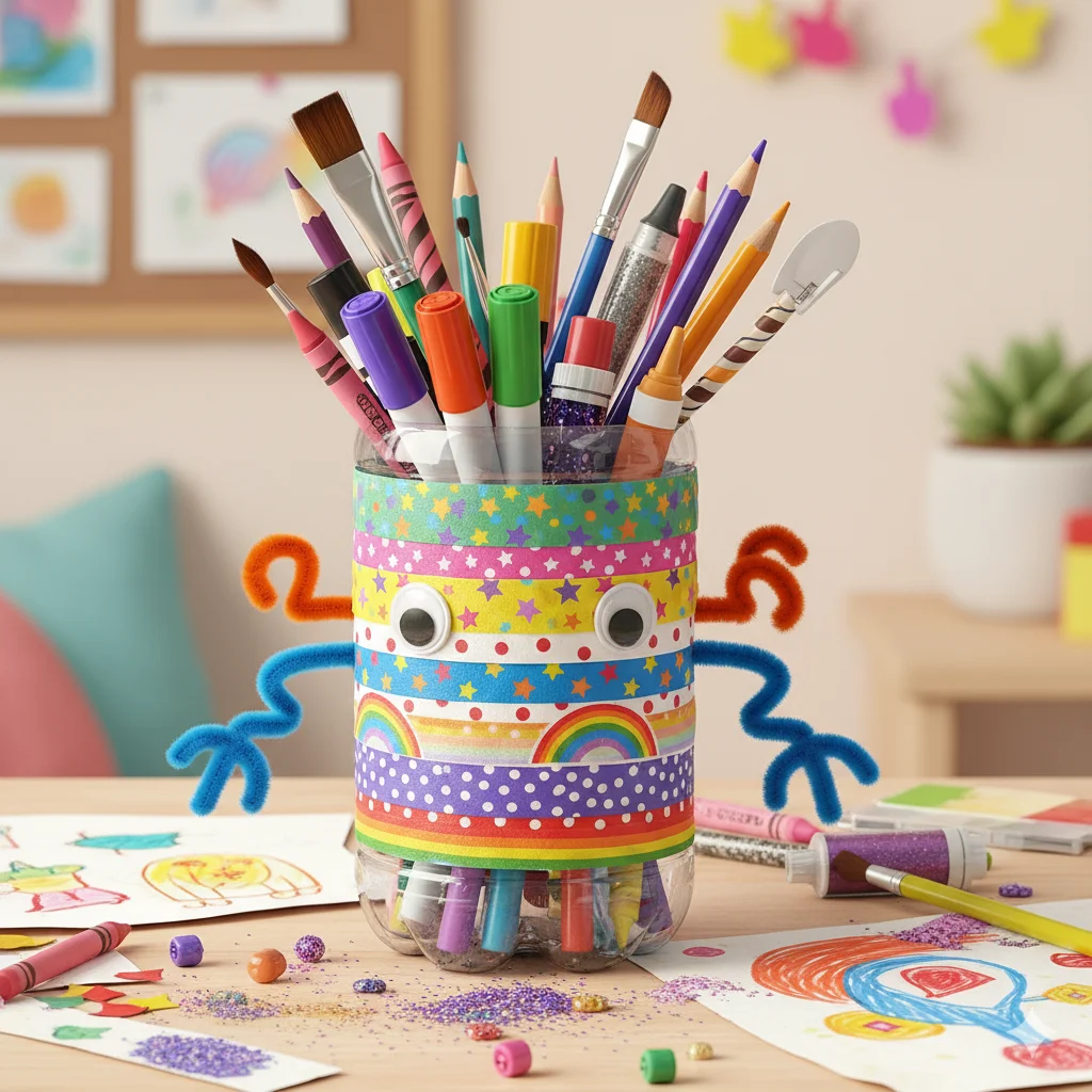 Plastic Bottle Hacks: 15 Easy Ways to Reuse Them Creatively 9 Pencil Holder