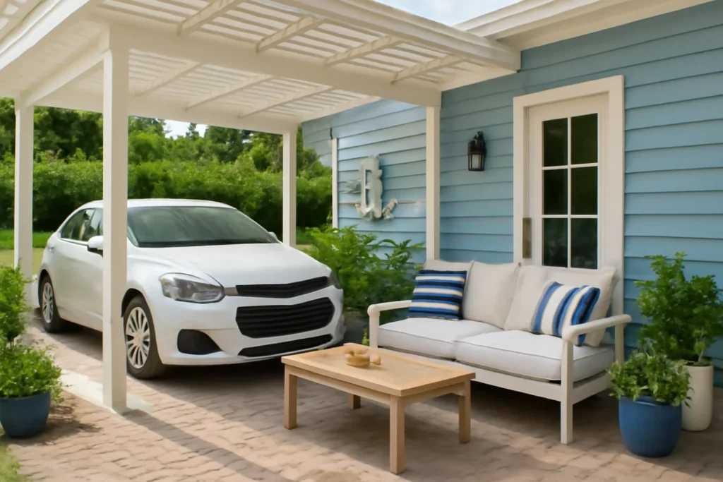 10 Beautiful Car Porch Setup Ideas for a Stylish and Functional Space 7 Set Up a Storage Space