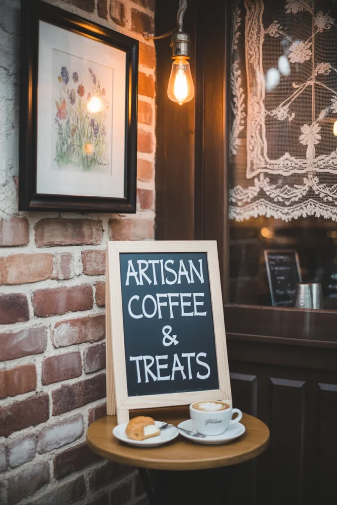 15 Aesthetic Coffee Shop Interior Ideas for Small Spaces (Modern & Cozy Looks) 11 Small aesthetic coffee shop with personal touches