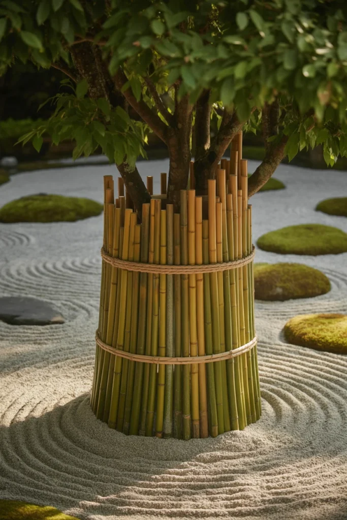 Tree ring made of bamboo poles
