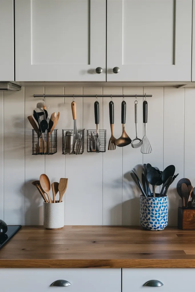 13+ Smart and Stylish Utensil Holder Ideas for Every Kitchen 11 Undershelf Utensil Basket