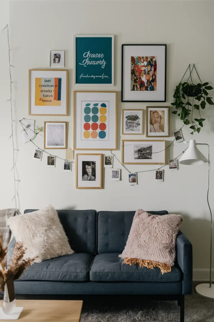 30 Aesthetic and Cute Bedroom Decor Ideas for Inspiration 4 a gallery wall with framed art polaroid SPmSkUp6Sqm9SicSZsm5NA ENtn9B99TB wxABZ4yLY8Q