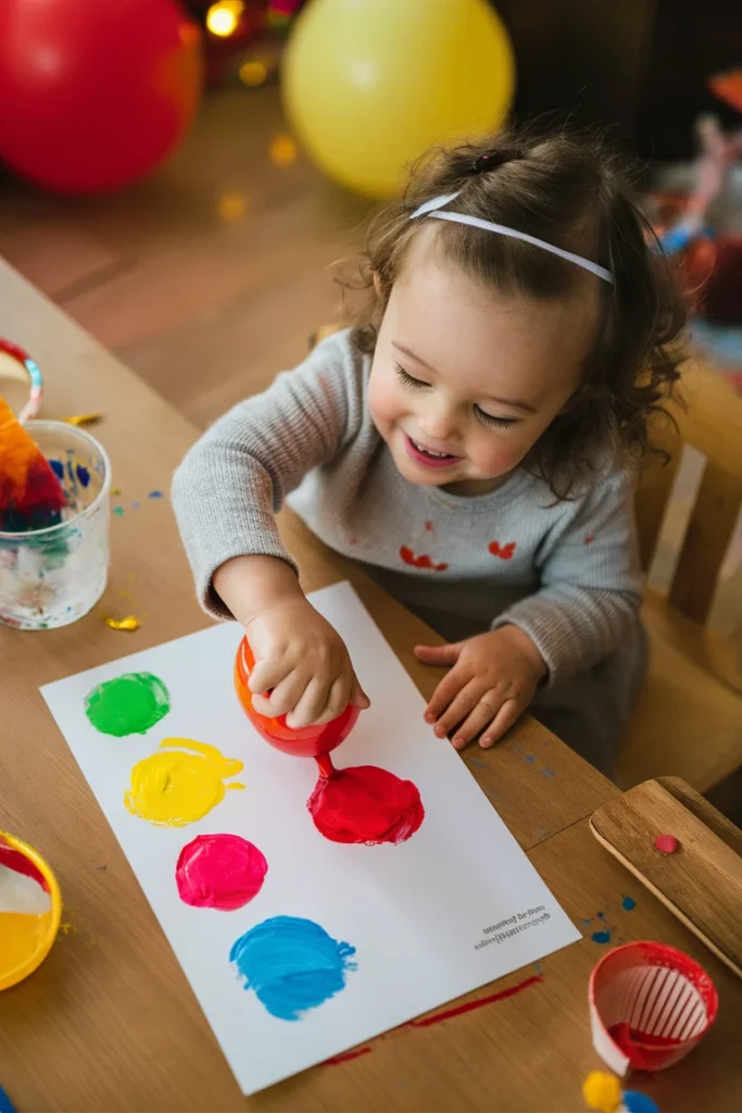 12+ Creative Baby Painting Ideas to Try at Home 13 balloon Stamping