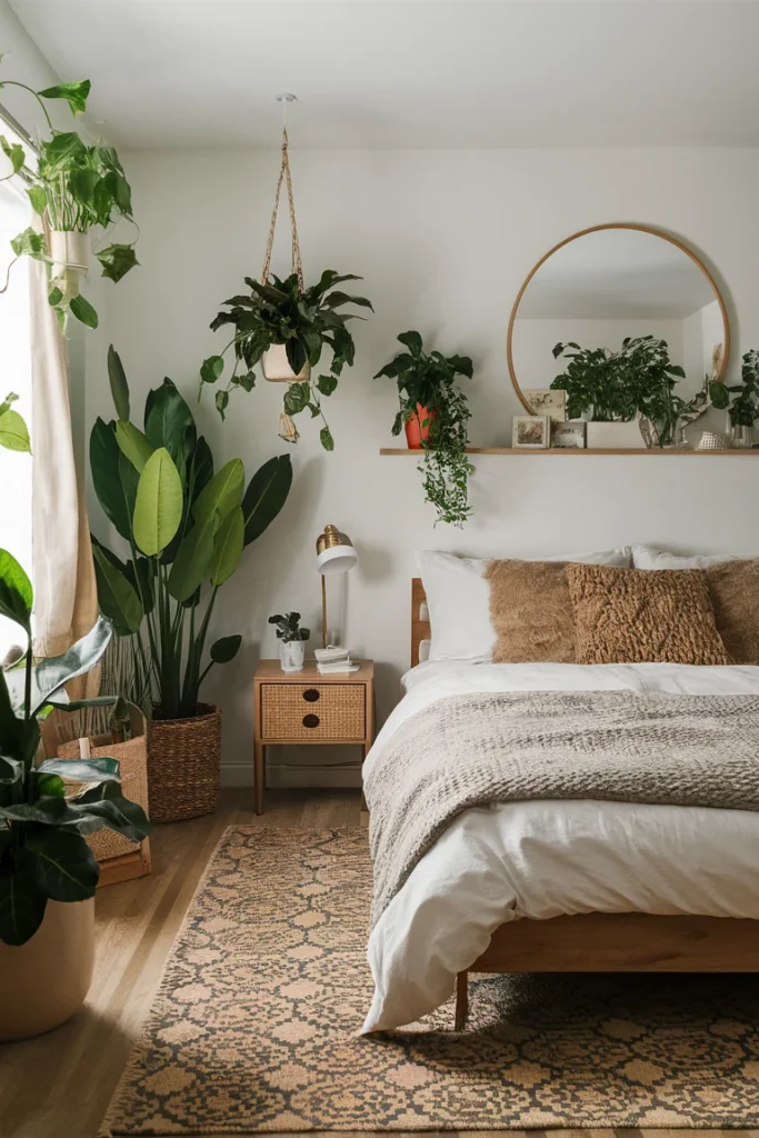 30 Aesthetic and Cute Bedroom Decor Ideas for Inspiration 9 bedroom with indoor plants natural wood NmKwHTWMRG Ajpa 9AOklQ UJ12R1EWS7uhMt7huMe3Ug