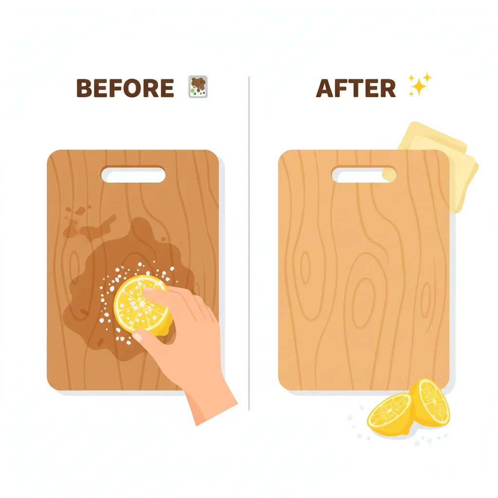 Cutting Board Secrets: Save Time & Mess 5 cleaning a cutting board with lemon and salt