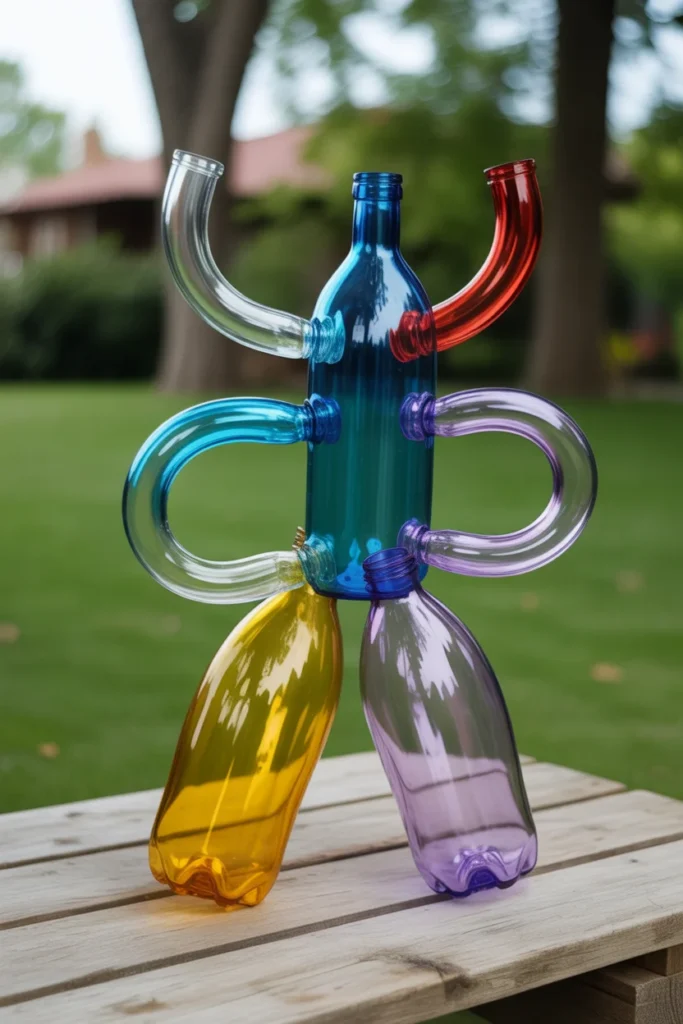 15 Creative DIY Recycled Bottle Decorations for Your Home 8 create quirky and colorful sculptures