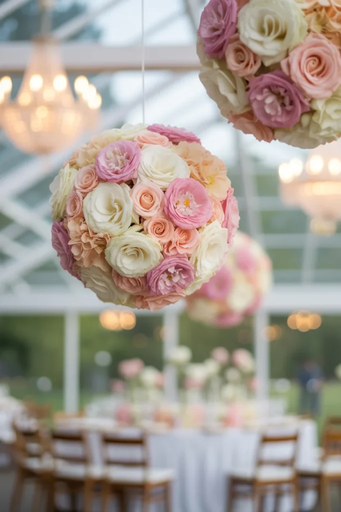 15 DIY Wedding Centerpieces Ideas to Elevate Your Special Day 6 floral kissing balls made of fresh flowers