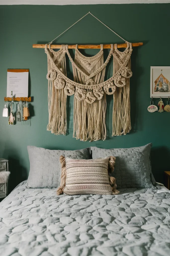 30 Aesthetic and Cute Bedroom Decor Ideas for Inspiration 24 macrame wall hanging above the bed in a H5EMNnyfSGyYsoQ JVn Tw NpcheHdwSGOvP0BZXSQIeQ