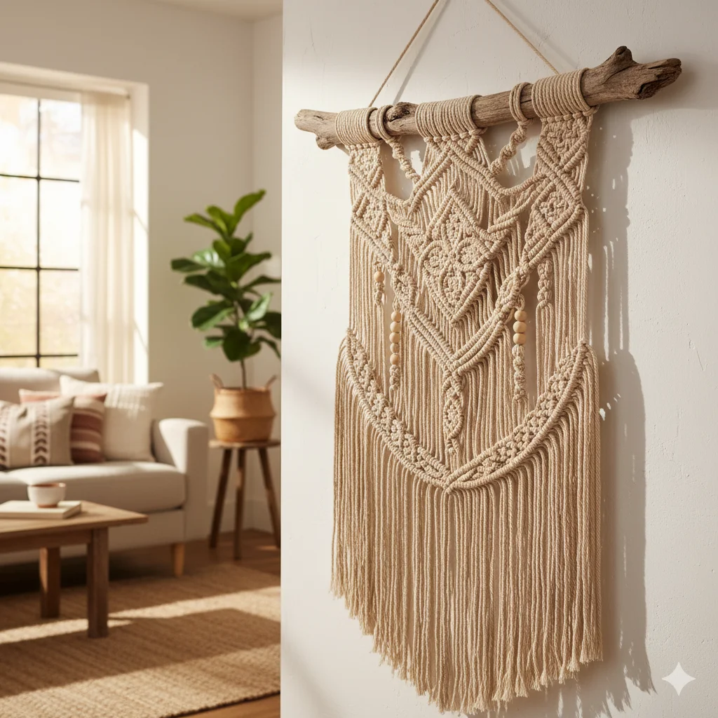 DIY Wall Decor: Transform Your Home with Easy Homemade Projects 5 macrame wall hanging with intricate knot