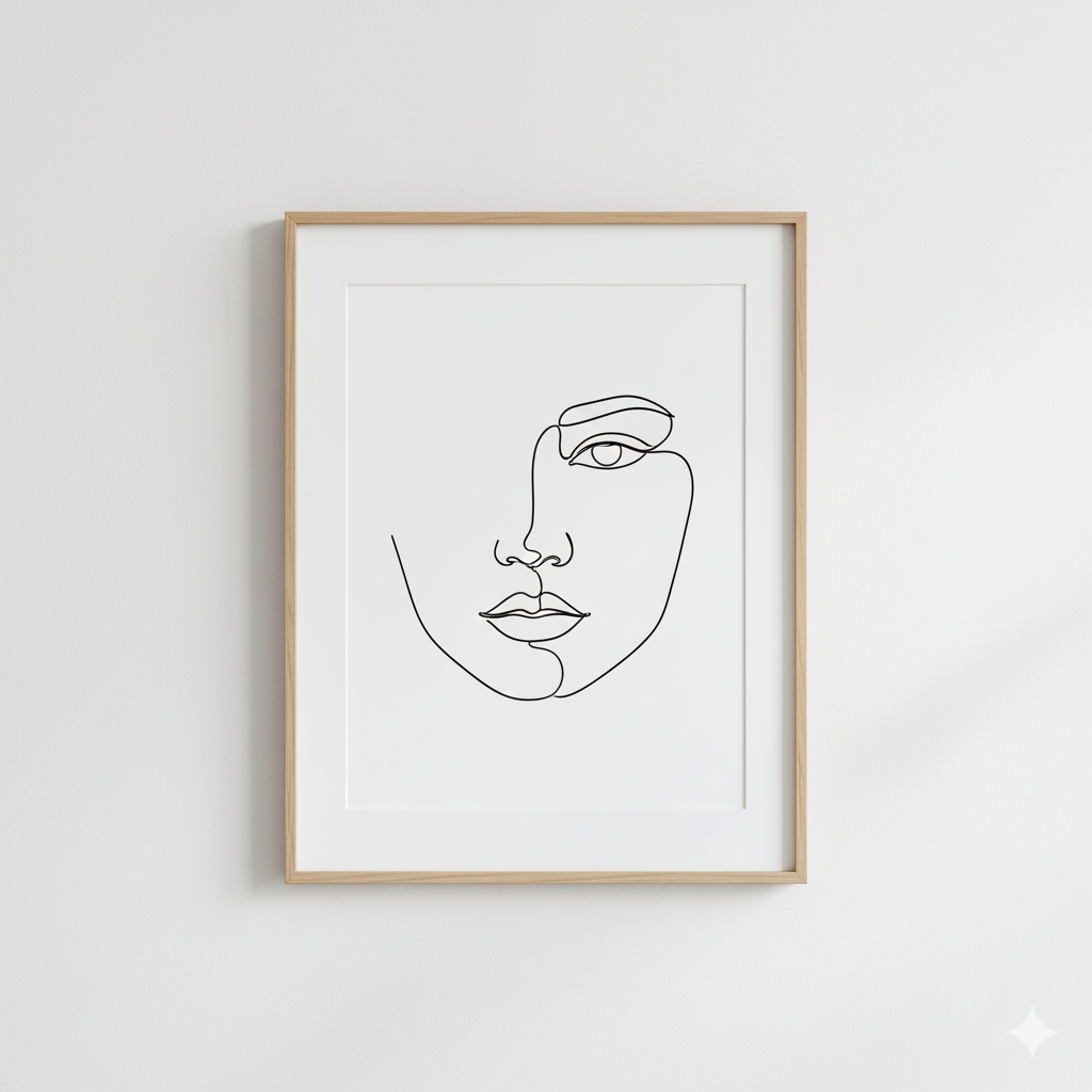 10 Modern Wall Art Ideas to Transform Your Space – Stylish Home Decor Tips 4 minimalist line drawing wall art of a womans face