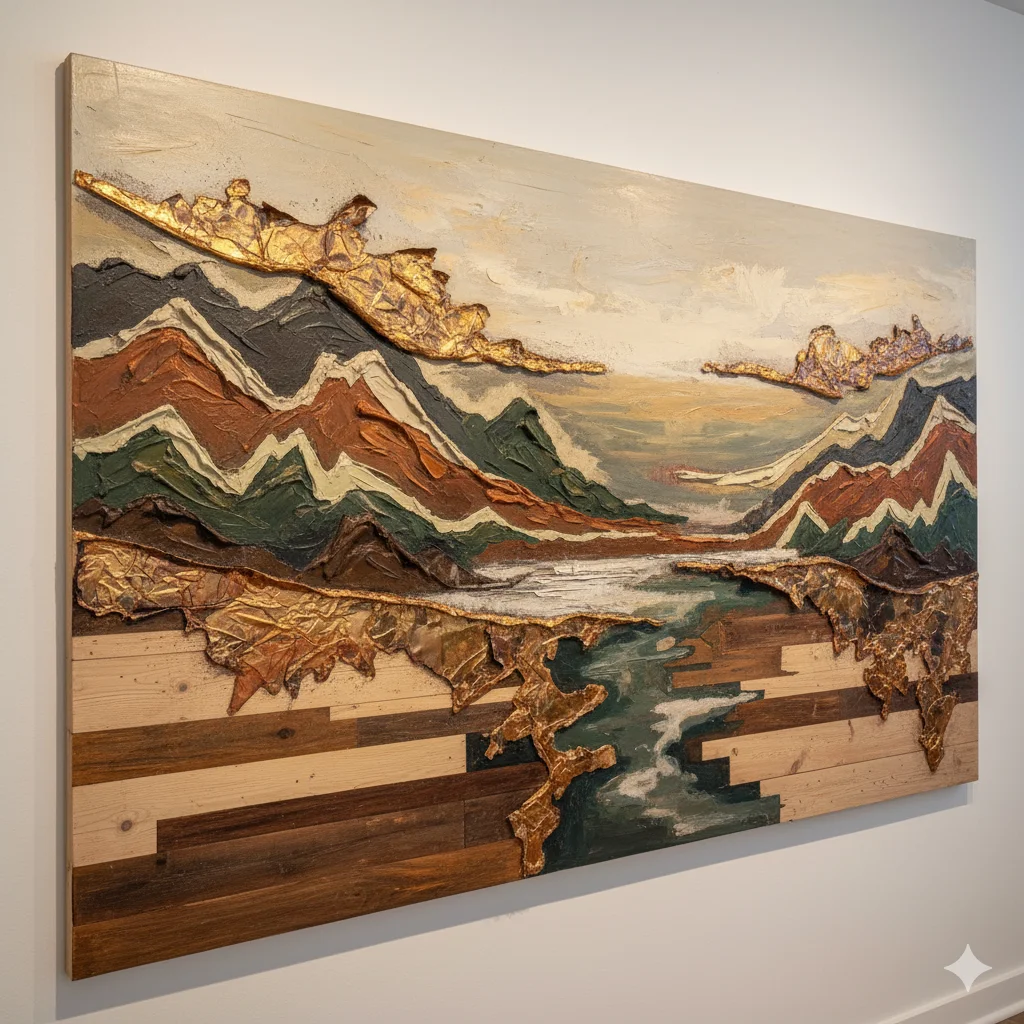 10 Modern Wall Art Ideas to Transform Your Space – Stylish Home Decor Tips 6 mixed media wall art with layers of wood