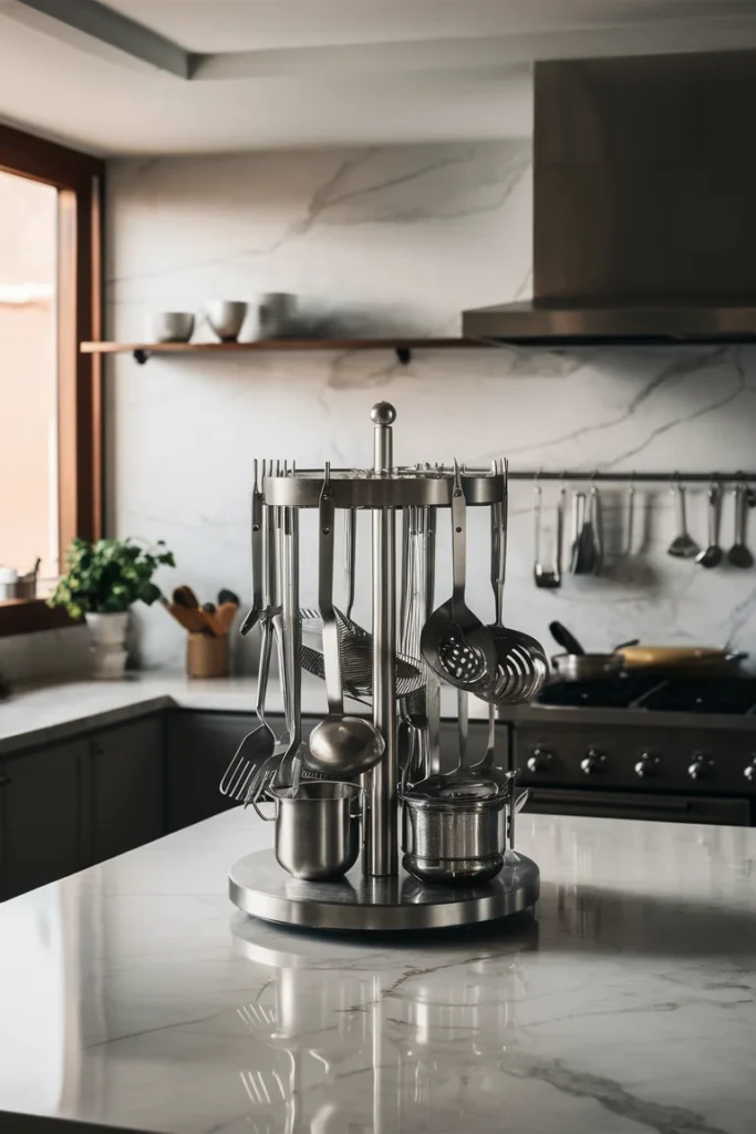 13+ Smart and Stylish Utensil Holder Ideas for Every Kitchen 2 modern rotating utensil
