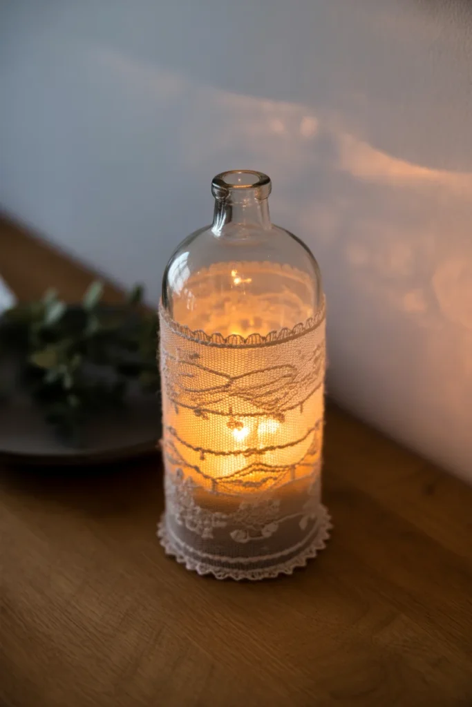 15 Creative DIY Recycled Bottle Decorations for Your Home 5 recycled glass bottle turned into a candle holder