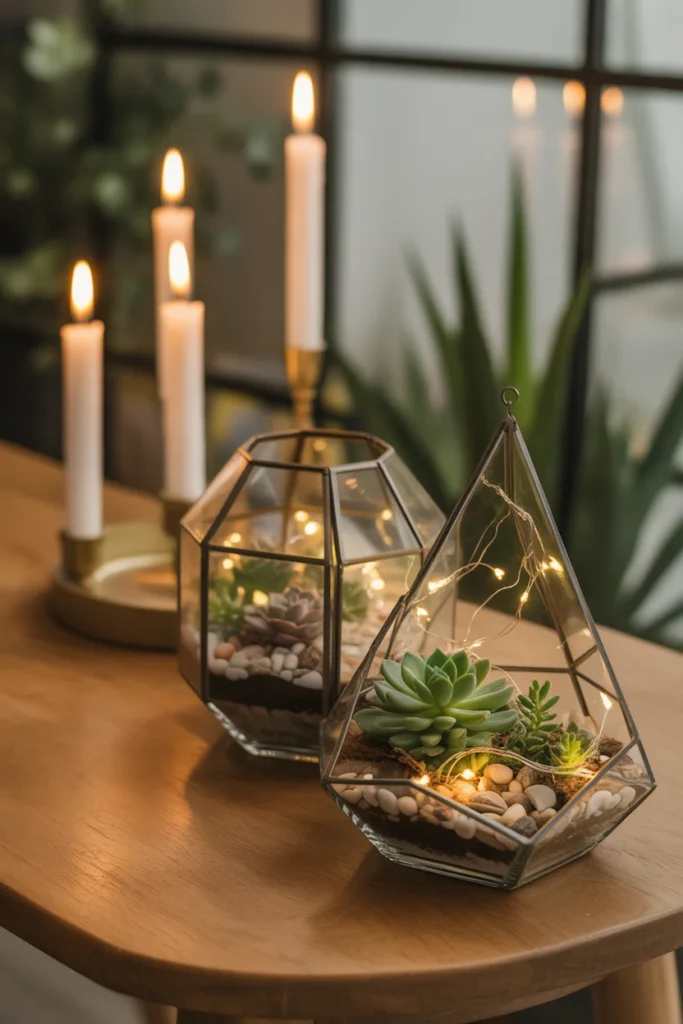 15 DIY Wedding Centerpieces Ideas to Elevate Your Special Day 16 small glass terrariums filled with tiny succulents