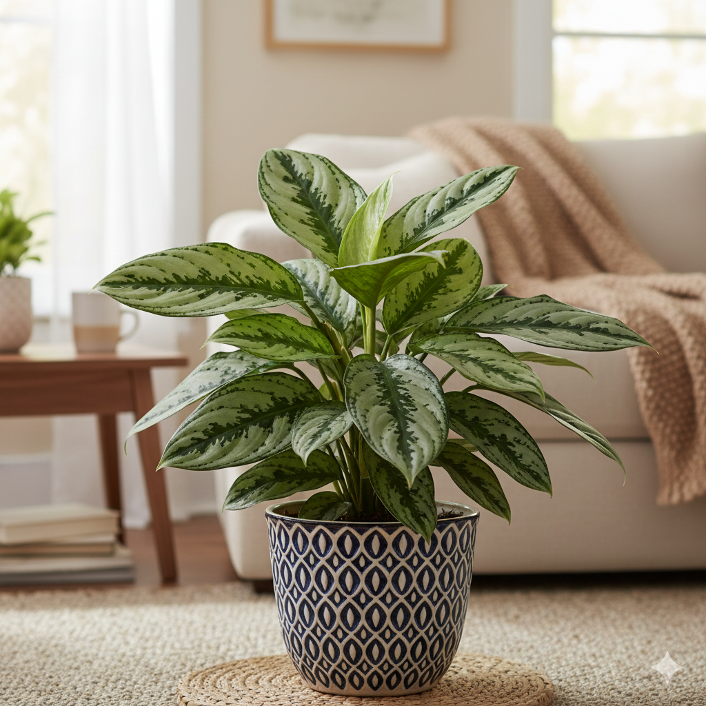 Best Indoor Plants for Air Purification: Breathe Cleaner & Beautify Your Home 10 Chinese evergreen Aglaonema with variegated green and silver leaves